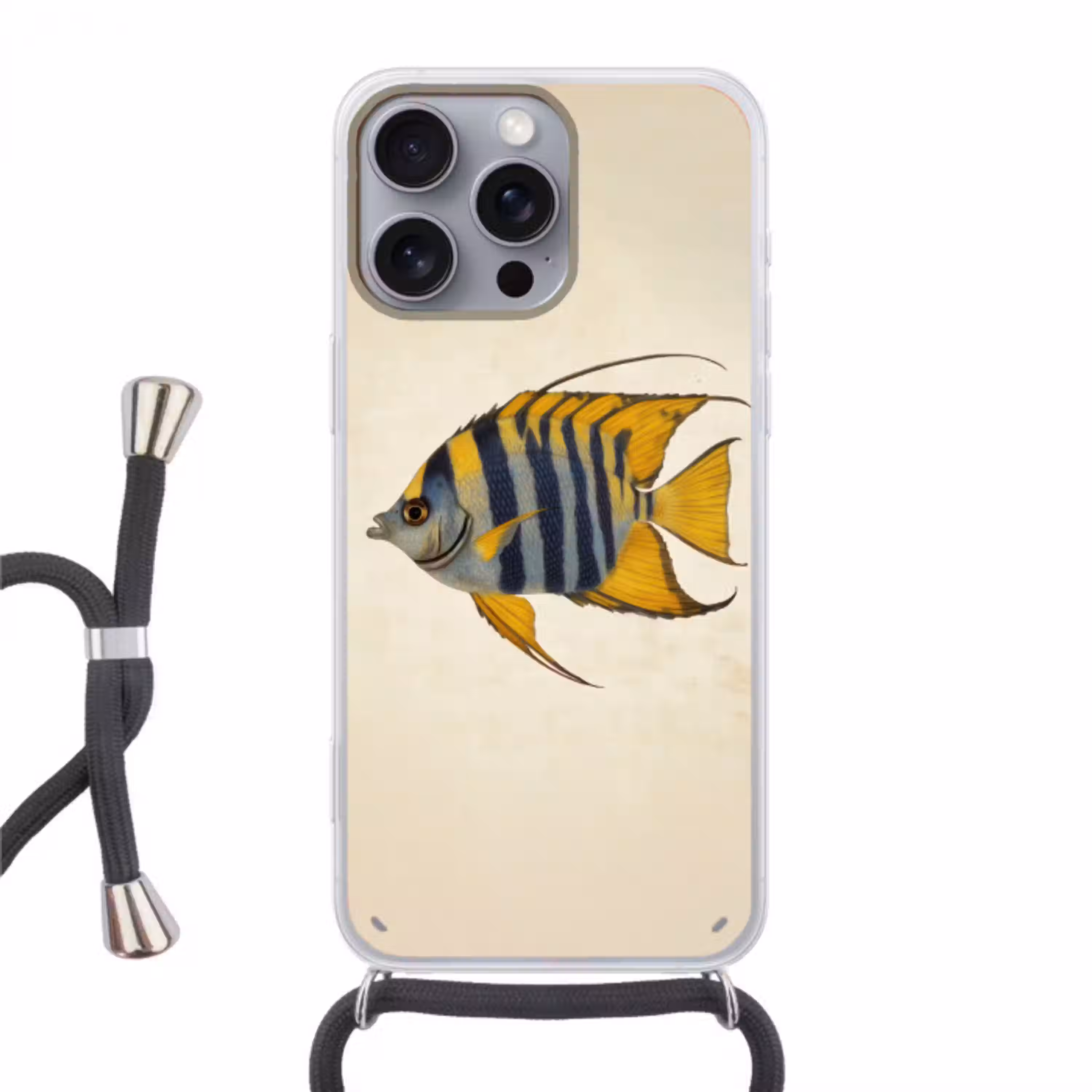Vis - Sierlijk - Vinnen - Illustratie Hoesje iPhone 16 Pro Max met koord klein -3d