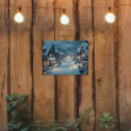 Kerstdorp - Kerst - Sneeuw - Winter tuinposter los doek klein -sfeer1