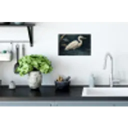 Reiger - Water - Natuur - Modern - Wit Muursticker klein -keuken