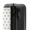 Crèmekleurige achtergrond met bruine hartjes NBS - Handbagage koffer - Volwassenen Unisex middel -slot