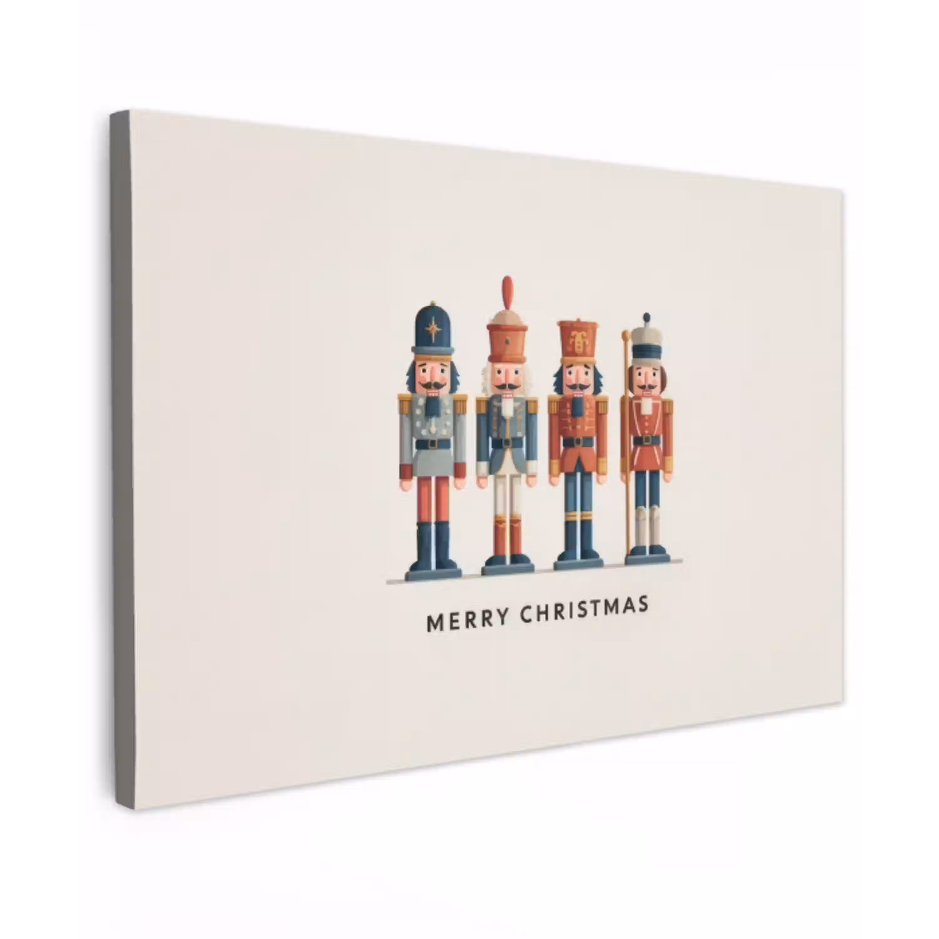 Notenkrakers - Minimalistisch - Kerst - Beige canvas 2cm klein -z3d