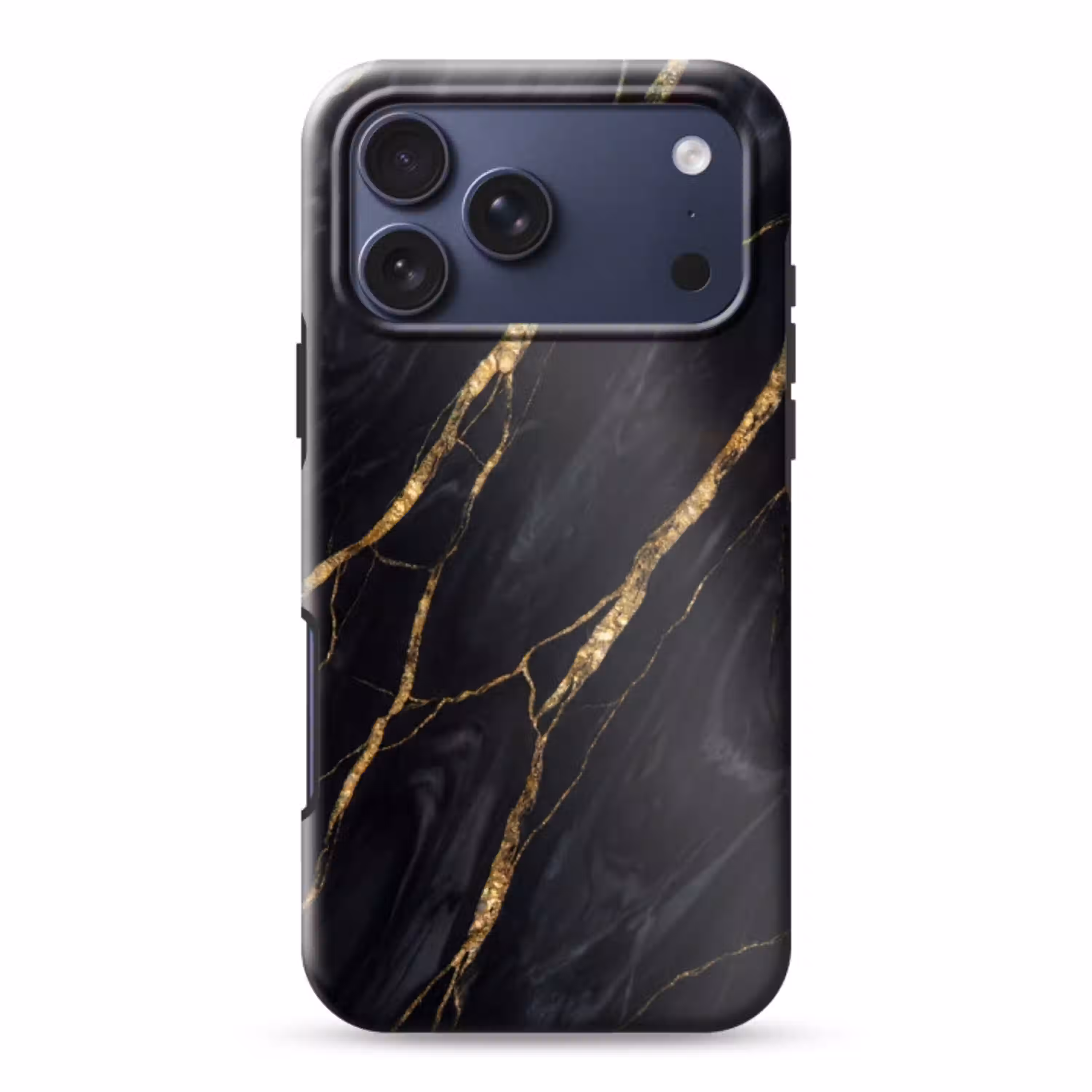 Marmer - Gouden aders - Abstract - Zwart Toughcase MagSafe Apple iPhone 17 Pro Max klein -3d