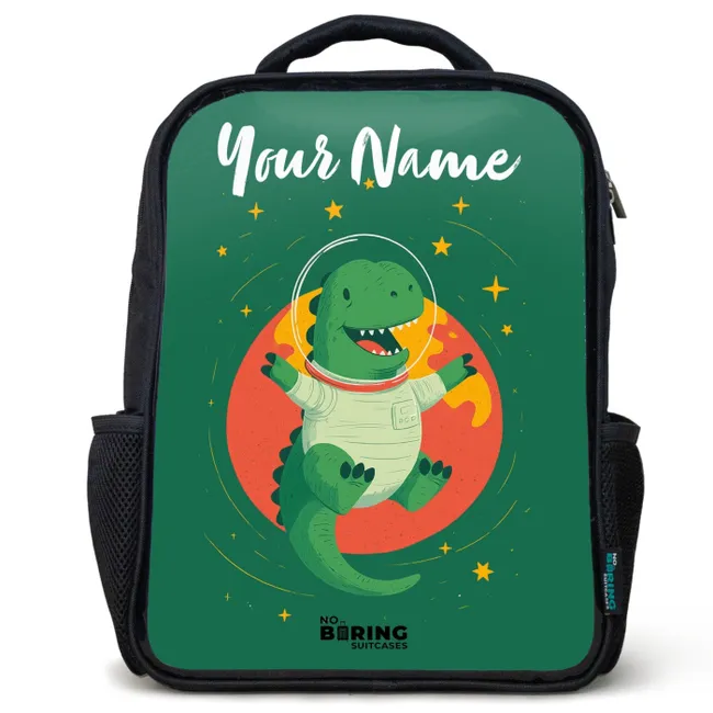 Kids' Backpacks with name Black -. Dino - Planet - Stars - Green