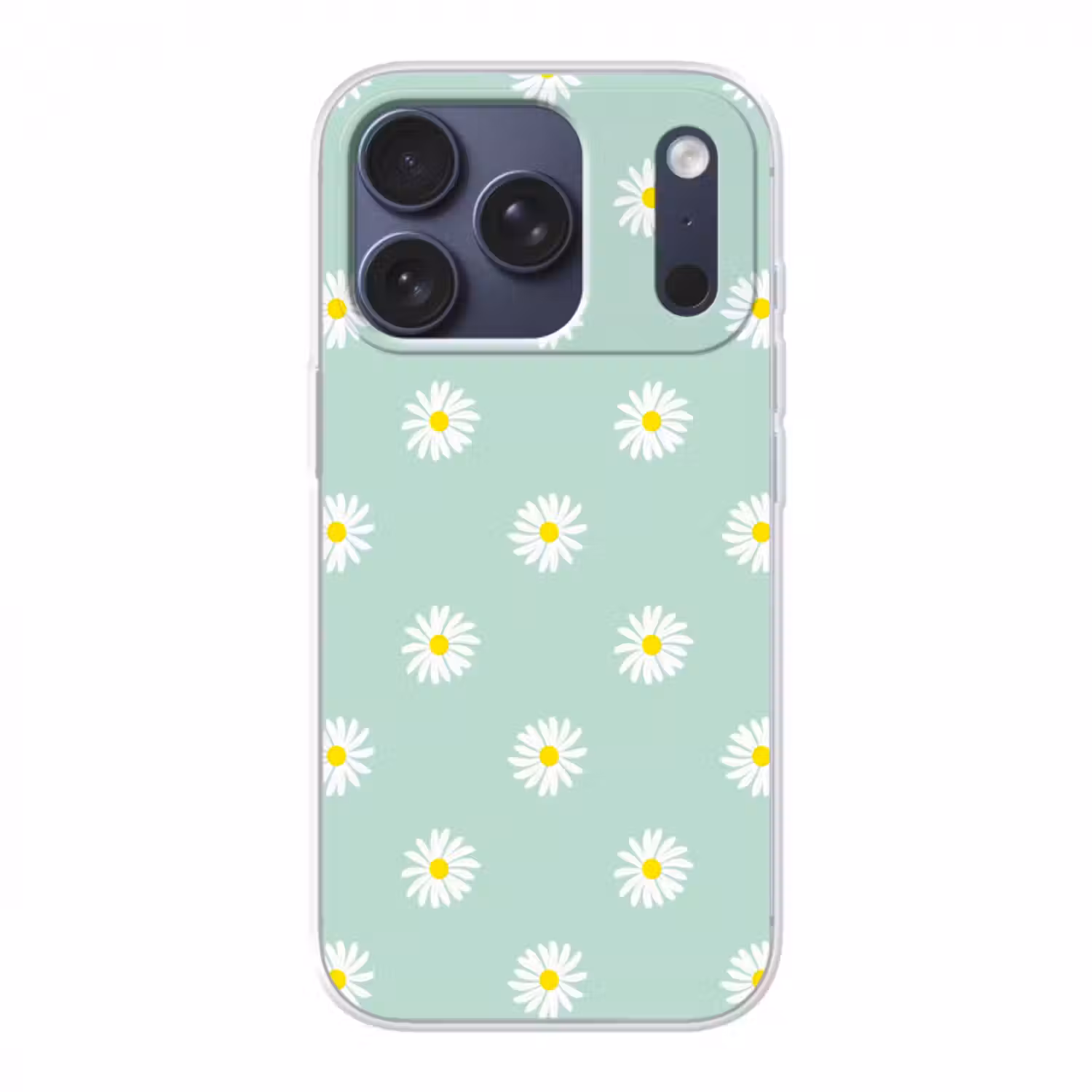 Handyhülle - Gänseblümchen - Pastell - Weiß - Grün - Florales Muster