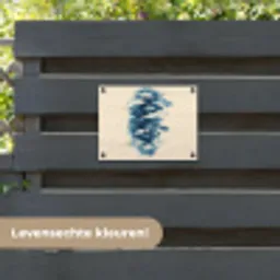 Vissen - Minimalistisch - Blauw tuinposter los doek klein -sfeer3