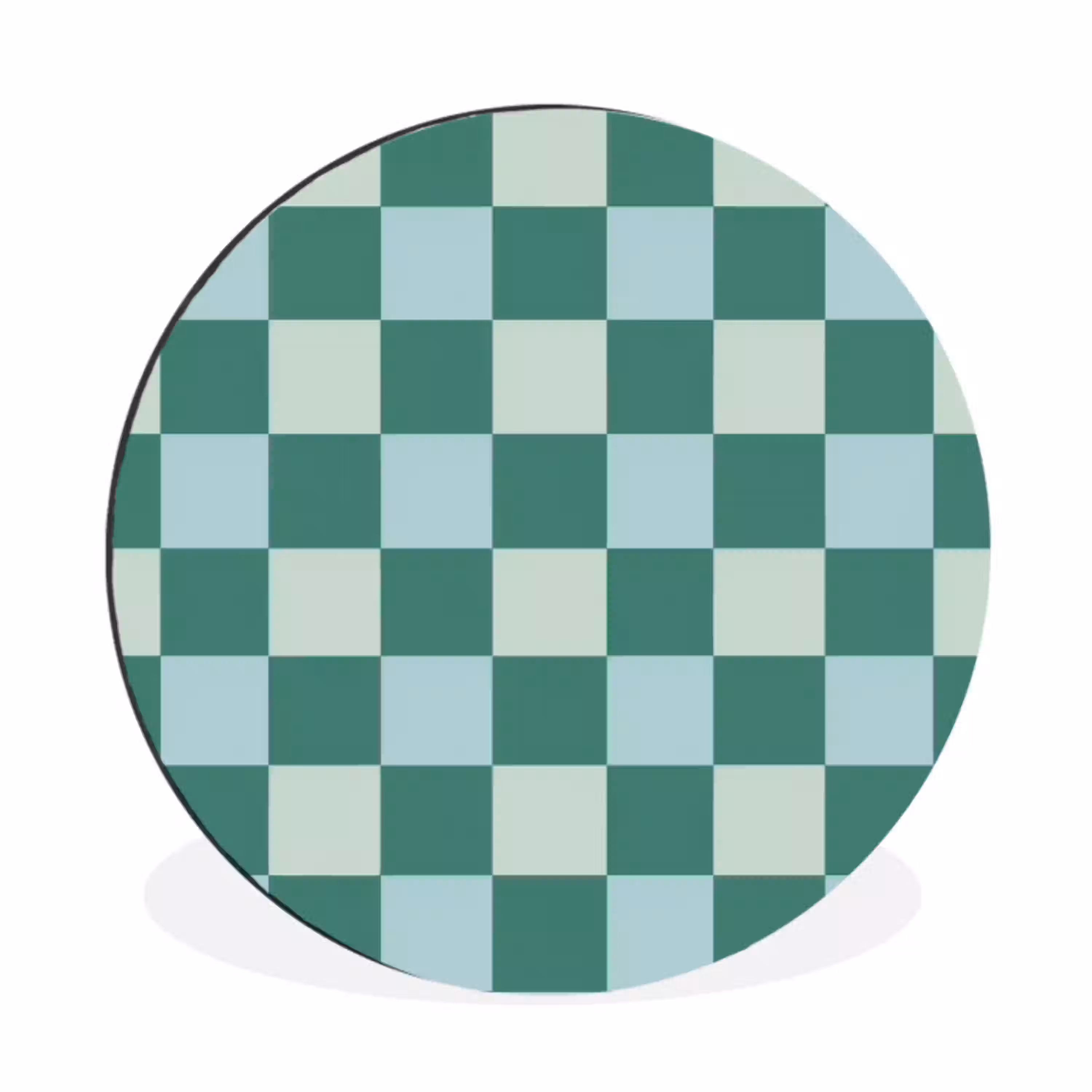 Schaak - Klassiek - Groen Wandcirkel aluminium klein 190 -3d