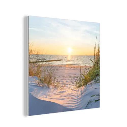 Strand - Zon - Duin - Gras - Zand - Horizon aluminium wit klein -3d