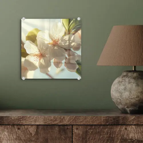 Bloesems - Wit - Zonnestralen -  Bloemblaadjes plexiglas 5mm klein -sfeer3