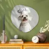 Hond - Wit - Kok Wandcirkel Organisch Plexiglas middel -sfeer2