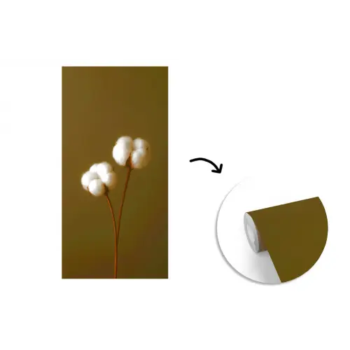 Takken - Katoen - Wit - Bollen fotobehang vinyl groot -3d