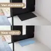 Donkerblauw - Patroon - Lijnen Deurmat klein 898 -voor-na_NL