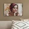 Vrouw - Verflook - Portret - Modern canvas 2cm klein -sfeer3