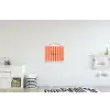 Patroon - Oranje - Fijn - Strepen textielposter latten blank klein -kinderkamer