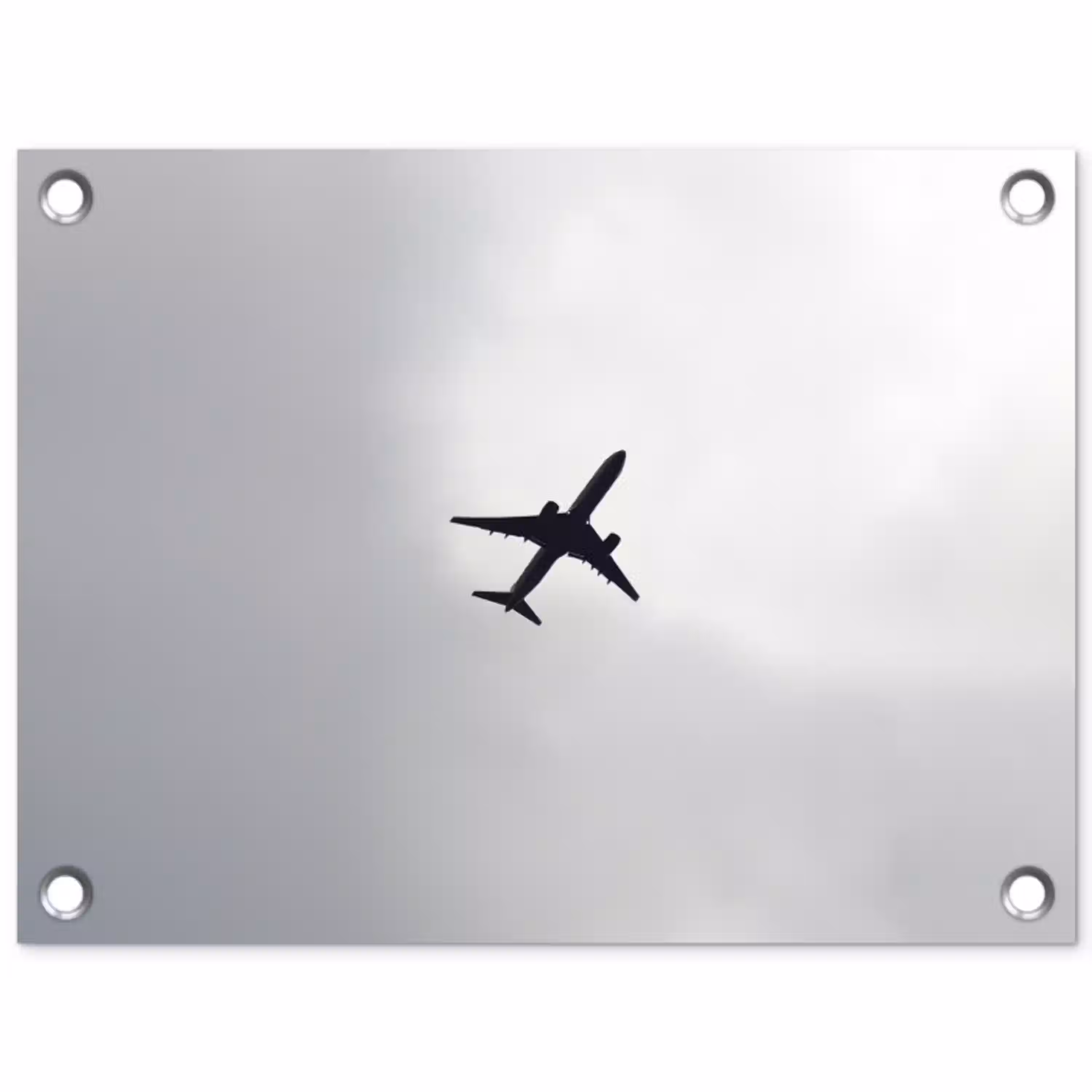 Minimalistisch - Silhouet - Zwart - Vliegtuig tuinposter los doek klein -3d