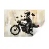 Vintage - Street art - Motor - Jongen - Graffiti - Zwart - Banksy Muursticker klein -3d