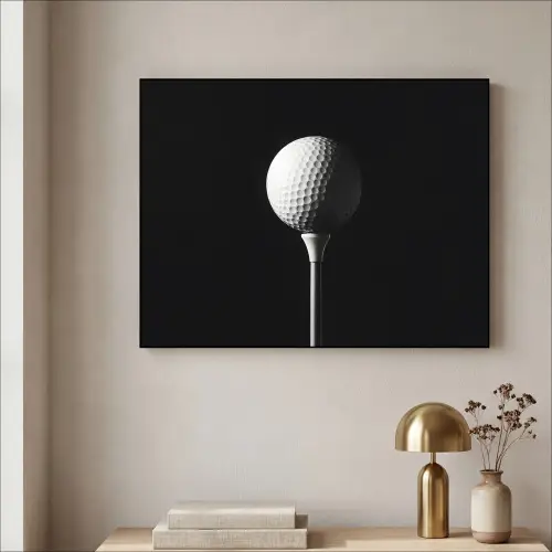 Golfbal - Minimalistisch - Wit Textielframe - compleet frame klein -sfeer2
