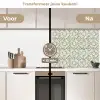 Krulornament - Tegel - Groen keuken achterwand 2 middel 871 -voor-na2_NL