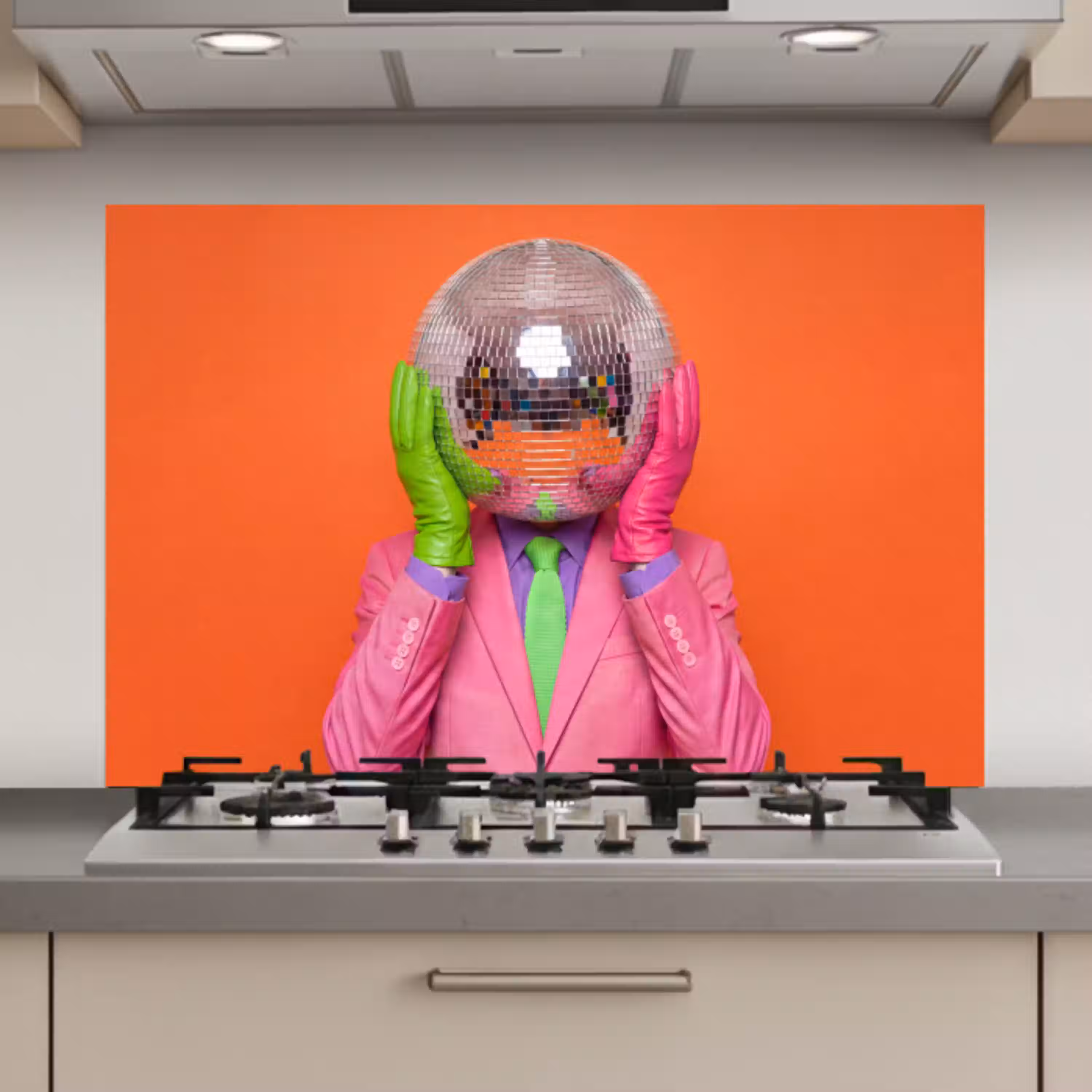 Kunst - Disco bal - Kleurrijk - Modern - Studio keuken achterwand spatscherm klein -3d_website