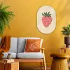 Aardbei - Minimalistisch - Rood - Fruit Wandcirkel Ovaal Forex klein -sfeer4