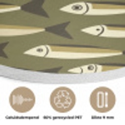 Vis - Patroon - Groen Akoestische PET Vilt - Rond klein 838 -closeup_NL