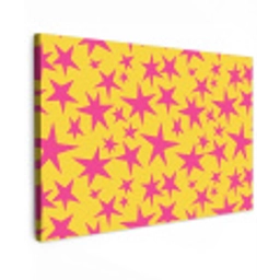 Sterren - Patroon - Roze - Geel canvas 2cm klein 34 -z3d