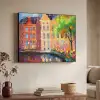 Olieverf - Amsterdam - Kunst - Kleurrijk Textielframe zwart klein -sfeer3