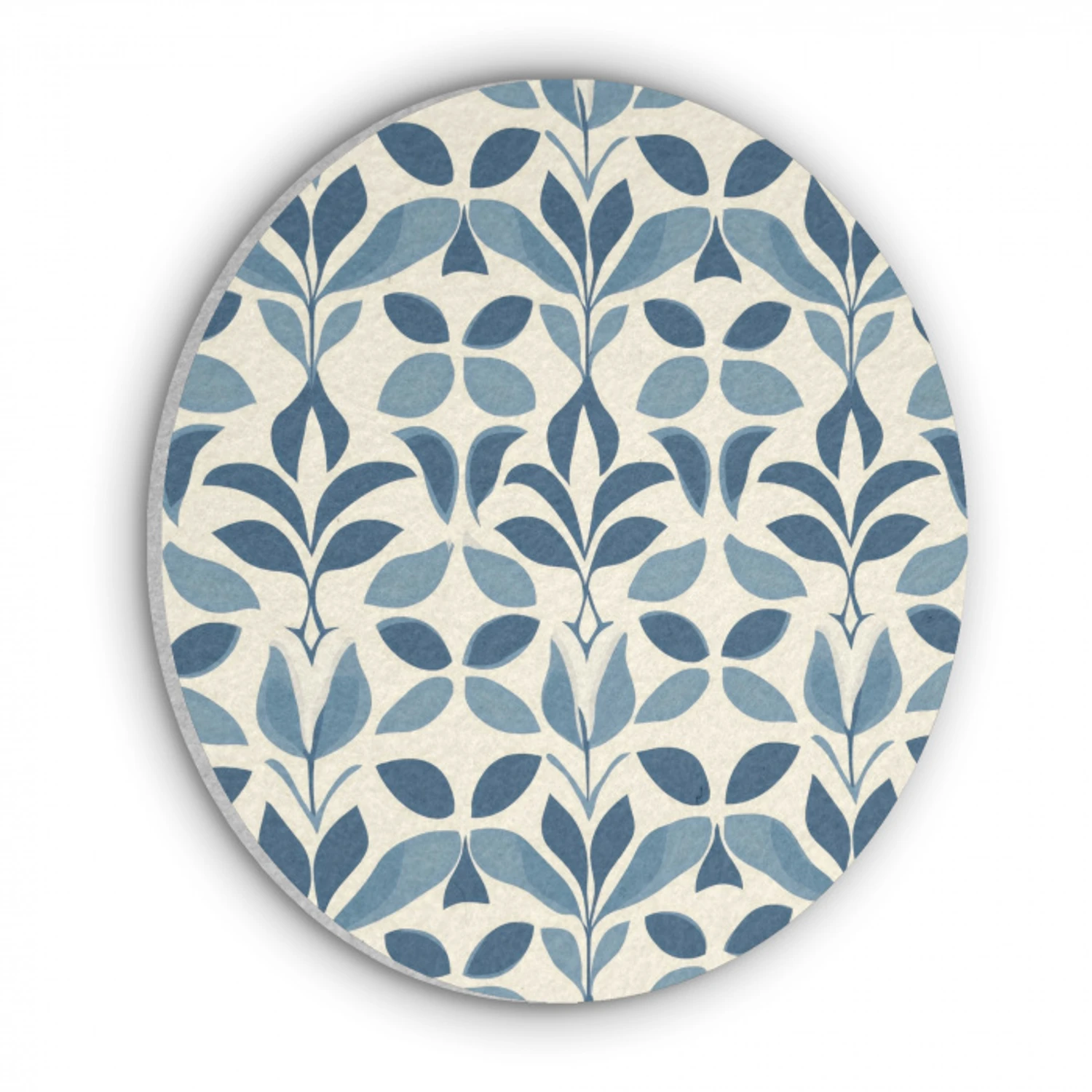Flora - Modern - Blauw Akoestische PET Vilt - Rond klein 838 -3d