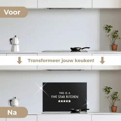This is a five star kitchen keuken achterwand spatscherm klein -voor_na_NL