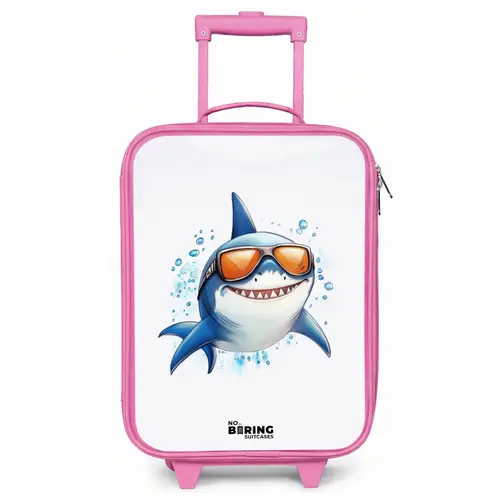Coole haai met zonnebril in het water Kinderkoffer - Roze klein -zz3dotto