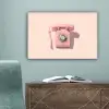Draaischijftelefoon - Retro - Roze canvas 2cm klein -sfeer4