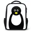Dierenportret - Pinguïn - kinderen Rugzak - Zwart middel -3d