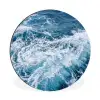 Golven - Oceaan - Blauw Wandcirkel aluminium klein -3d