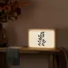 Minimalistisch - Tak - Bladeren - Zwart Light Box met kabel (Tafellamp) klein -sfeer4