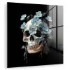 Schedel - Blauw - Bloemen - Bladeren plexiglas 5mm klein -zzzproduct_nieuw