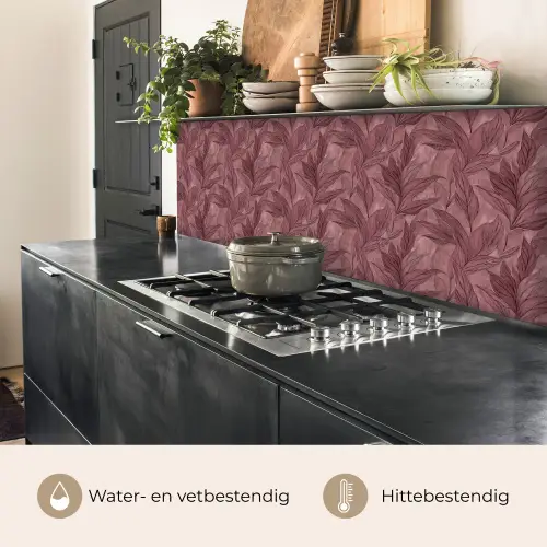 Bladeren - Patroon - Paars keuken achterwand 2 middel 871 -usp_NL