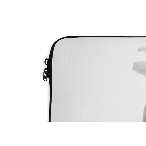 Lelies - Elegant - Zwart - Wit laptophoes neopreen klein -detail