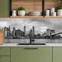 Skyline - Brug - Gebouwen - Kleurloos keuken achterwand 2 middel -sfeer3