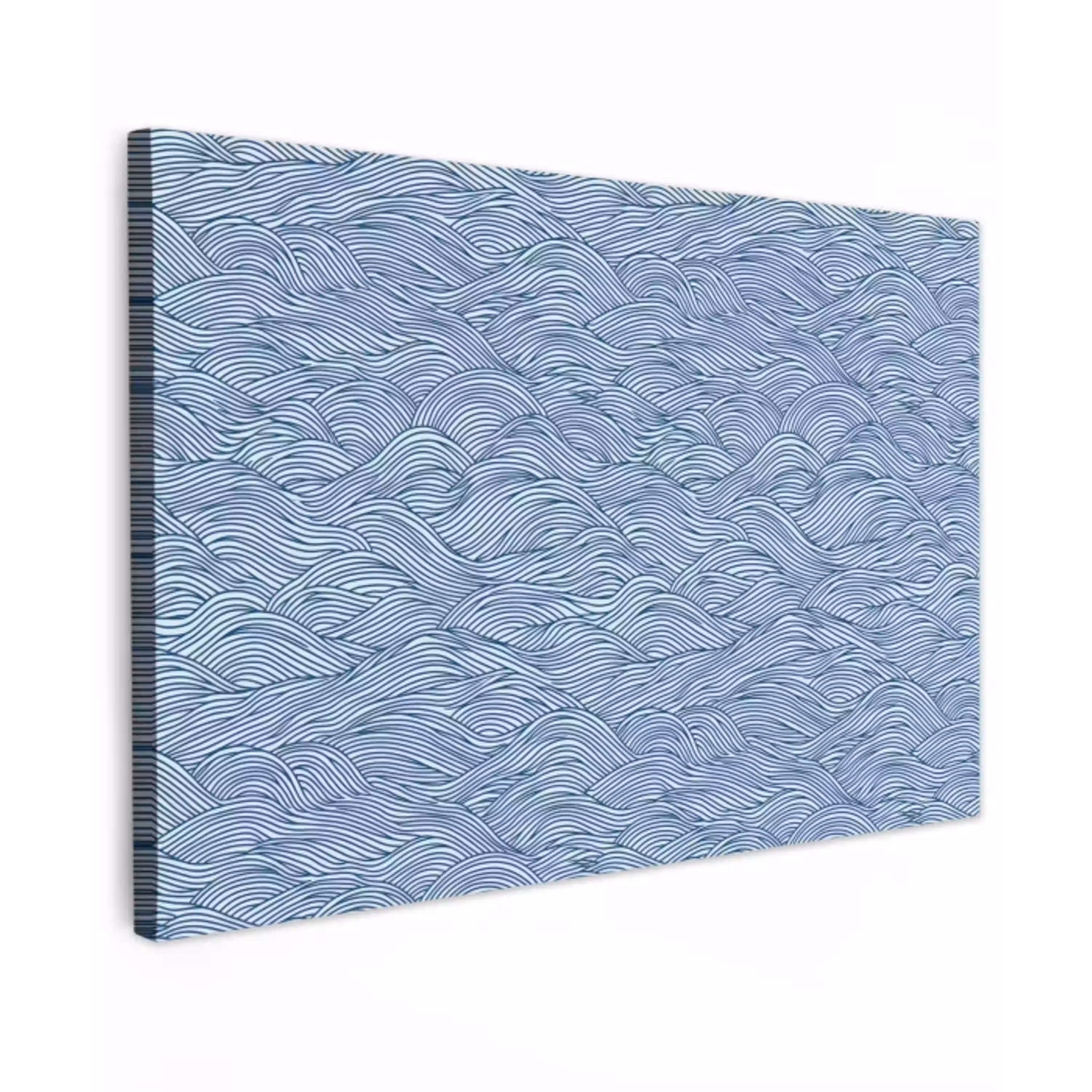 Golven - Ritmisch - Blauw canvas 2cm klein 34 -z3d