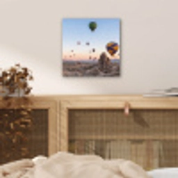 Luchtballonnen - Rotsen - Zonsopgang aluminium wit klein -sfeer3