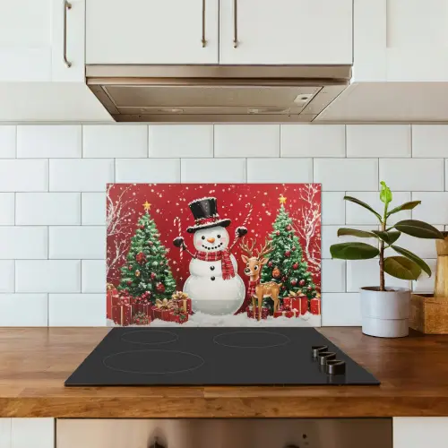 Feestvreugde - Winterbos - Kleurrijk keuken achterwand spatscherm klein -sfeer2