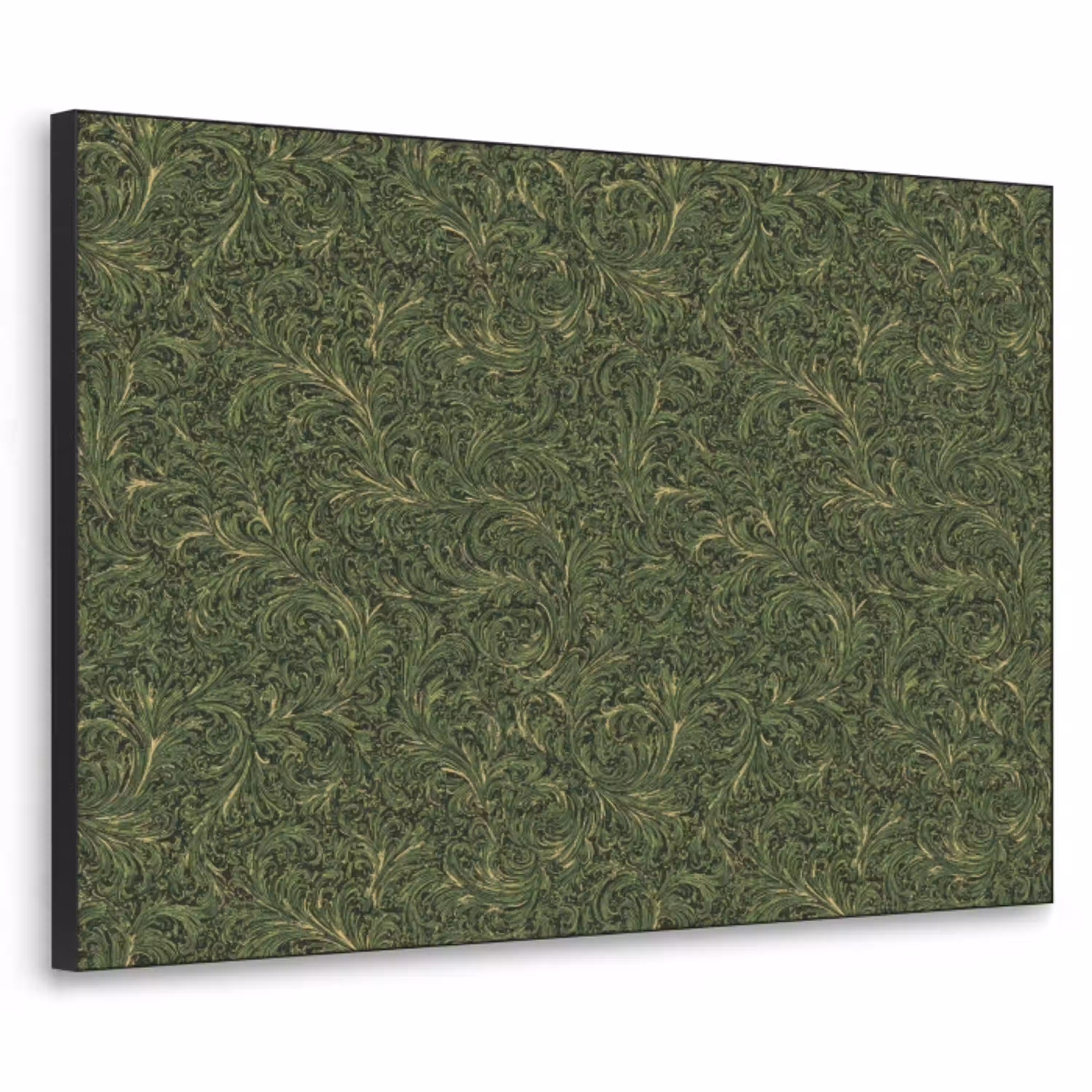 Donker - Groen - Krullend - Botanisch Textielframe zwart klein 947 -3d