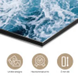 Golven - Oceaan - Blauw aluminium wit klein -closeup_NL