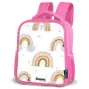 Regenbogen patroon in zachte kleuren Kinderrugzak - Roze middel -schuin