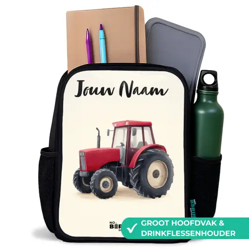 Tractor - Getekend - Rood Rugzak - Zwart middel -inhoud_NL