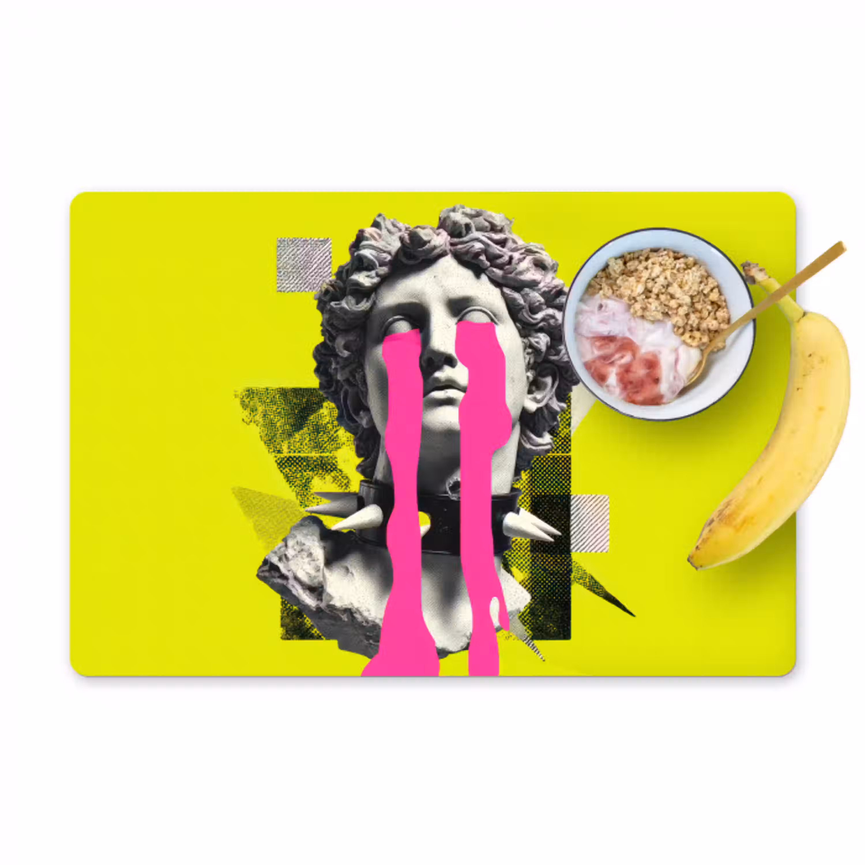 Buste - Verf - Geel Placemat vinyl groot -zzzproduct_Kitchenyeah-website