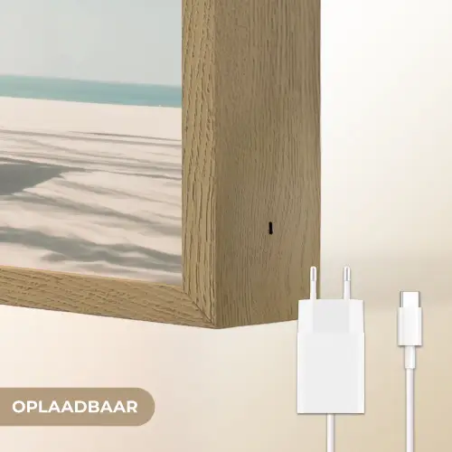Hangmat - Palmbomen - Strand - Zee Light Box met batterij (Wandlamp) middel -USP_websiteoplaadbaarNL