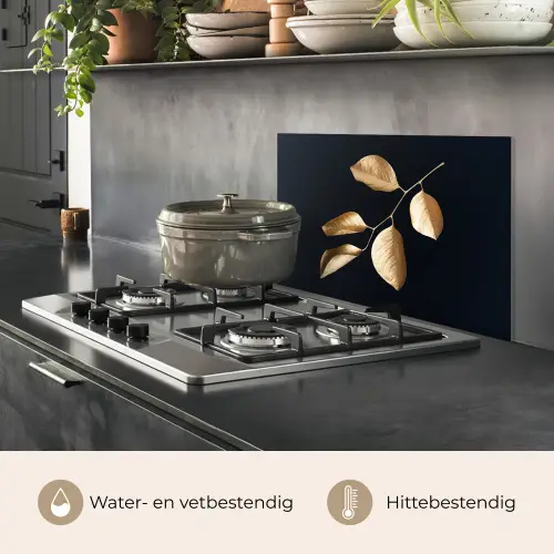 Bladeren - Tak - Goud - Luxe keuken achterwand spatscherm klein -usp_NL