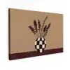 Minimalistisch - Vaas - Bloemen - Bruin canvas 2cm klein -z3d