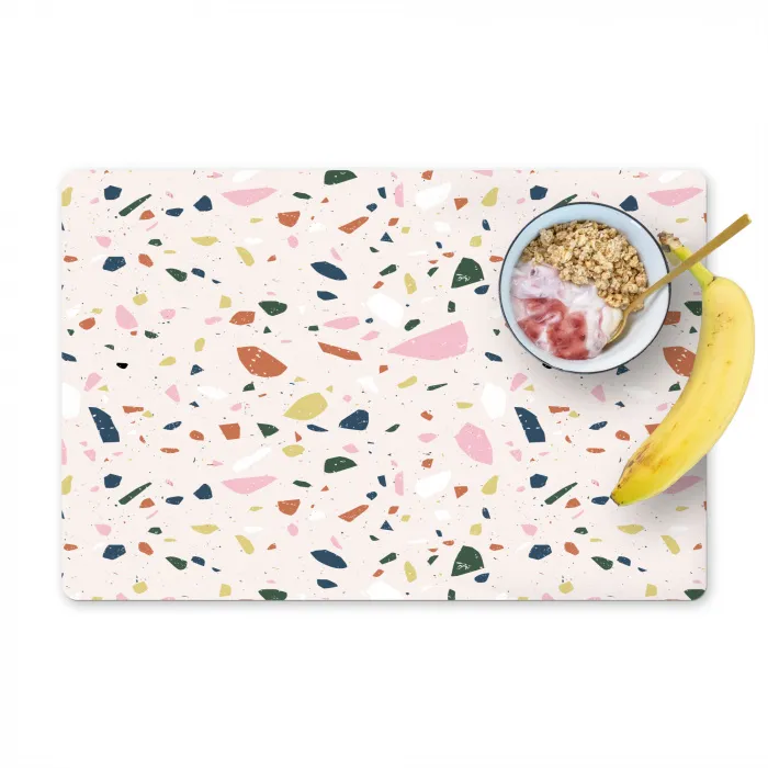 Terrazzo - Patroon - Kleurrijk Placemat vinyl groot 368 -zzzproduct_Kitchenyeah-website