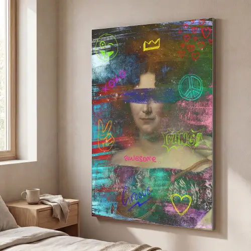 Johanna Henriette Engelen - Dubois Drahonet - Graffiti Textielframe zilver middel -sfeer3